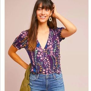Anthropologie Eldoret Wrap top